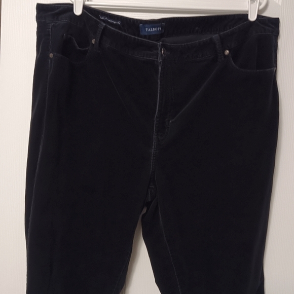 Talbots Pants - Talbots Women's Navy Plush Corduroy High-Waisted Straight Leg Pants with Stretch